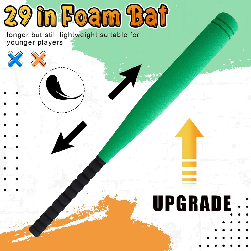 Seenelling 6 Pcs 29 Foam Baseball Bat PE Equipment for