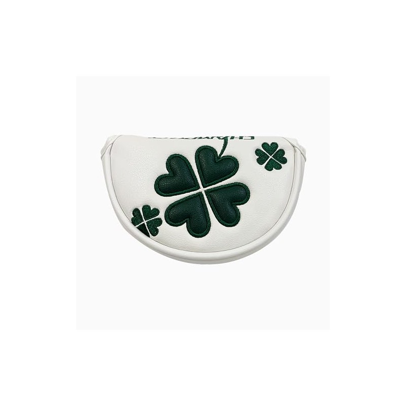 Golf Headcover Putter Cover Mallet Magnetic Closure Center Shaft Clover