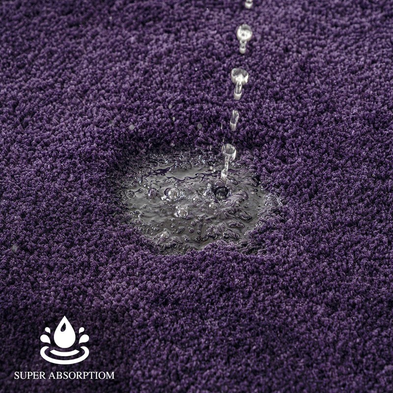 MIULEE Dark Purple Bathroom Runner Rugs, Soft Absorbent Microfiber Long