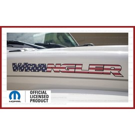 Decal Mods Wrangler Hood Graphic Decals Stickers fits Jeep Wrangler JK & JL (2007-2022) USA Flag w/Black Outline (Set of 2) | FJ9F5