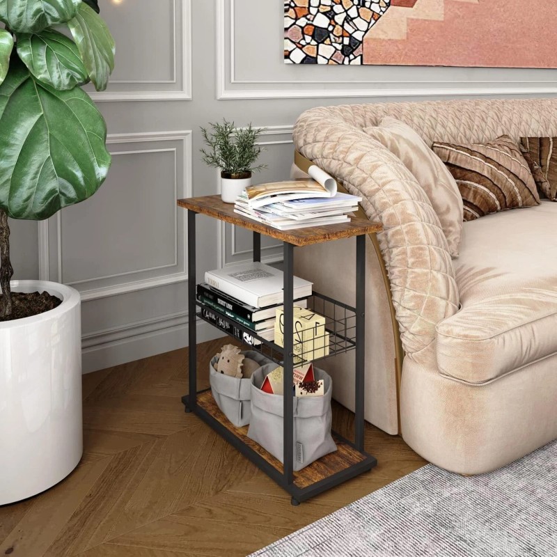 PROXRACER 3-Tier Narrow Side Table Small End Table for Sofa