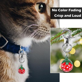 EXPAWLORER Pet Bells for Dog Cat Collar Charm - 2 Pack Cat Collar Accessories Bells Loud, Pet Jingle Ornament Training Pendant Neck Decoration Strawberry Shaped, Tracker for Saving Birds