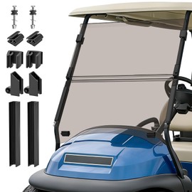 CartClan Golf Cart Windshield, Club Car Windshield for 2004-Up Precedent, Onward, Tempo Golf Carts, PC UV Resistant, Foldable Club Car Tinted Windshield Replacement, HD View