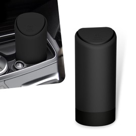 Eratus Pack-1 Car Trash Can, 6.2" x 2.5" Silicone Noiseless Environmentally Friendly Waterproof Storage Bin, Odor Isolation Detachable Cleanable Cup Holder Trash Can, Universal for Cars (Black)
