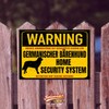 German Bear Dog Sign Warning Security System Door Sign Dog