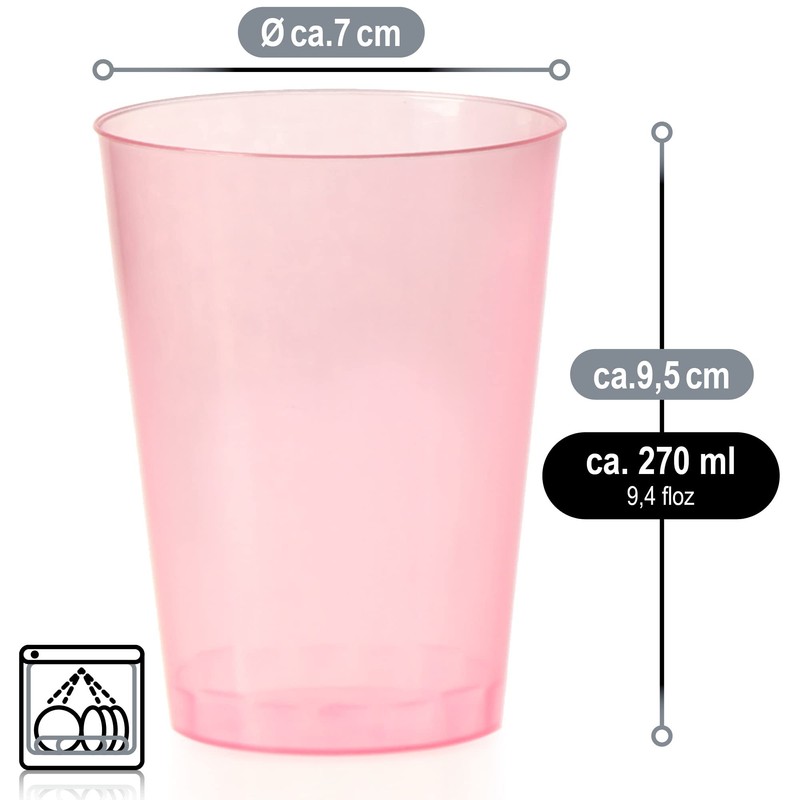 com-four® 24 x Reusable Drinking Cups for Party, Camping and
