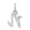 GlittersandGold 14K White Gold Uppercase Letter N Initial Charm Bracelet
