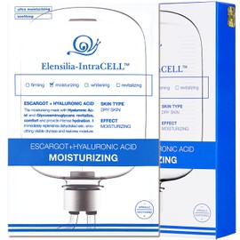 Elensilia Intracell Snail Mucin & Hyaluronic Acid Moisturizing Facial Sheet Mask(10 sheets) - Soothing and Calming Face Mask for Sensitive Skin Moisturizing Facial Mask for Deep Hydration