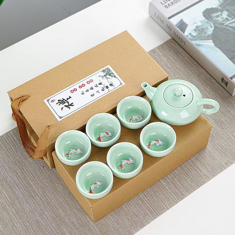 Scizorito Kung Fu Tea Set, Exquisite Gifts Box Set, Koi