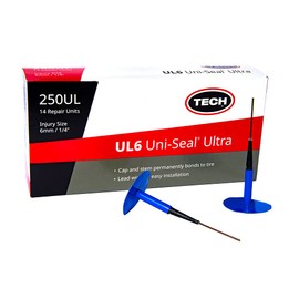 TECH UL6 Uni-Seal Ultra Tire Repairs - One-Piece Stem and Cap Permanently Seals Punctures from Inside The Tire up to 1/4" (6mm), Box of 14.