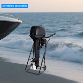 KOLHGNSE Outboard Motor Cart, Heavy Duty Foldable Boat Engine Carrier Rubber Wheels Boats (Black)