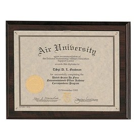 Cherry Finished Certificate Plaque Board with Recessed Acrylic Cover