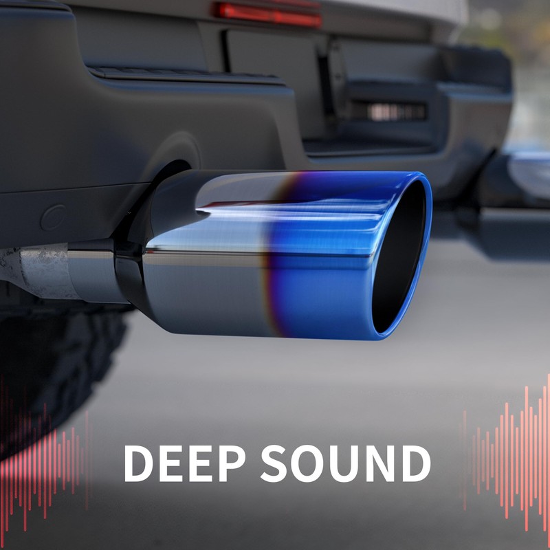 Richeer 3 to 4 inch Blue Burnt Exhaust Tip, 3"