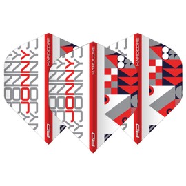 RED DRAGON Jonny Clayton Ferret Hardcore Stack White and Red Dart Flights - 3 Sets Per Pack (9 Flights in Total)