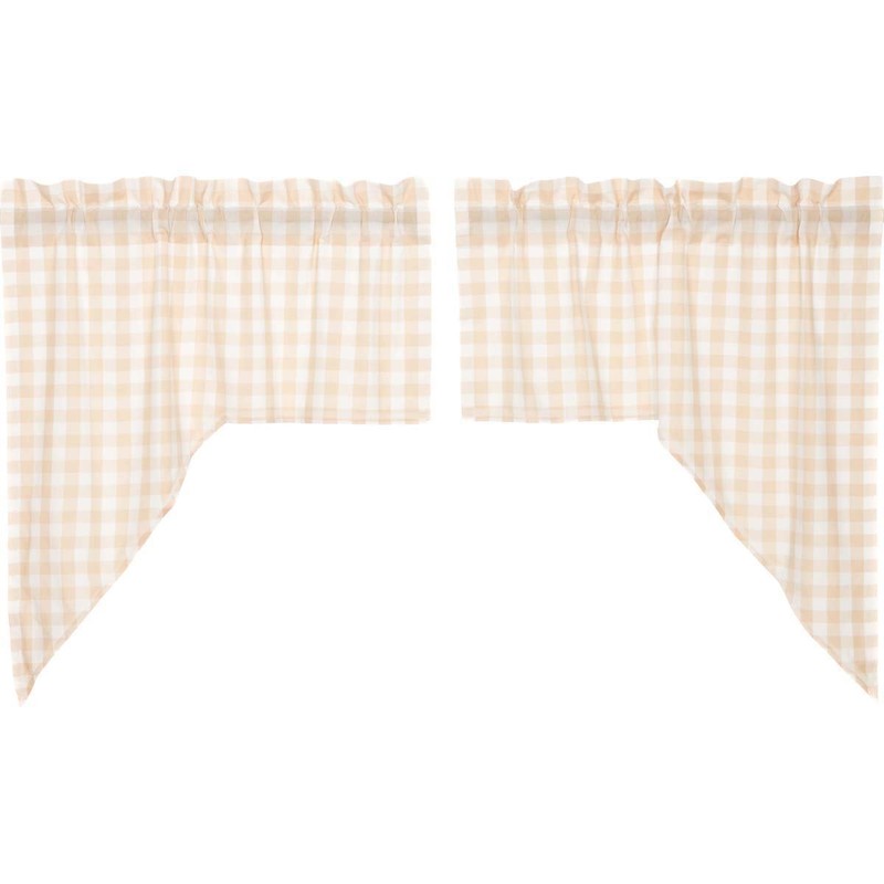 VHC Brands - 4 cortinas Annie Buffalo Tan Check Swag