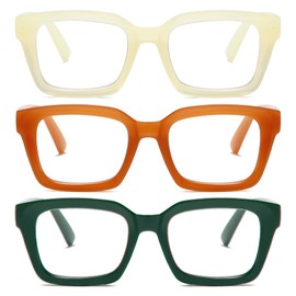 Readers for Women Oprah Style Square Reading Glasses with Spring Hinge Blue Light Blocking for Men Ladies HHL +3.25