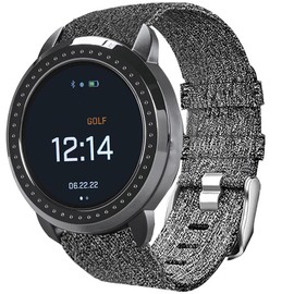 Lamshaw Compatible with Bushnell iON Elite Bands, Breathable Nylon Woven Fabric Replacement Accessory Strap Compatible with Bushnell iON Elite Watch (Gray, 22mm size band)