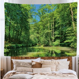 Ulticool - Trees Nature Water Veluwe The Netherlands - Tapestry - 200 x 150 cm - Large Tapestry - Poster Decoration - Wallpaper - Canvas - Painting - Accessories Room Divider