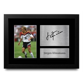 HWC Trading A4 FR Jürgen Klinsmann Germany Gifts Printed Autographs Picture for Fans and Supporters - A4 Framed