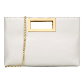 KKXIU Women Clutch Purse Elegant Pleated Evening Bag for Wedding Prom Bridal with Chain Strap, Z-cream, Fashion