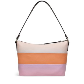 RADLEY London Lyme Terrace Stripe Women’s Medium Leather Shoulder Bag, Clay Pink