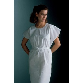Graham Medical 222 3-Ply Tissue Exam Gown, 30" Width, 42" Length, Blue (Pack of 50)