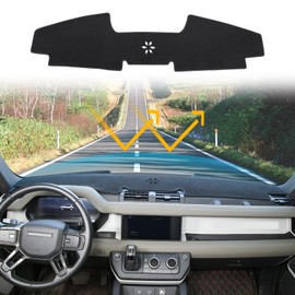 LLKUANG Car Dashmat Dash Mat Compatible with Land Rover Defender 90 110 2020-2025,Polyester Car Dashboard Cover Sun Shade Pad Anti-Slip Dash Board Accessories(Left Hand Drive)