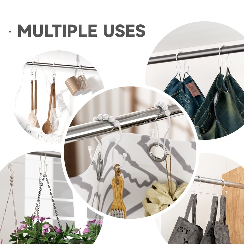 White Shower Curtain Hooks, Bathway Shower Curtain Hooks Shower Curtain