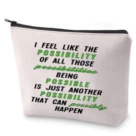BLUPARK Cosmetic Bag Vintage 90'S Gift Being Possible Is Just Another Possibility That Can Possibly Happen Makeup Bag Kpop Gift (I feel like the possibility)