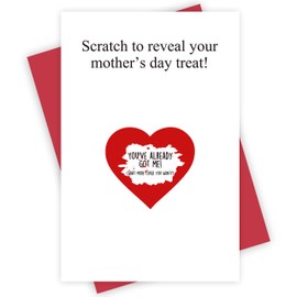 Alzombi Funny Mother's Day Card, Scratch off Card for Mom, Humorous Scratch to Reveal Card for Mommy