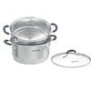 SUNHOUSE - 3.1 Quart Steamer Pots with Lid 2-Tier Multipurpose