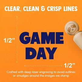 Game Day Bold Text Football Rubber Stamp for Stamping Crafting Planners - 1/2 Inch Mini