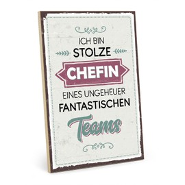 TypeStoff HS-00650 Wooden Sign with Saying - Proud Chef - Vintage Look with Quote as Gift and Decoration