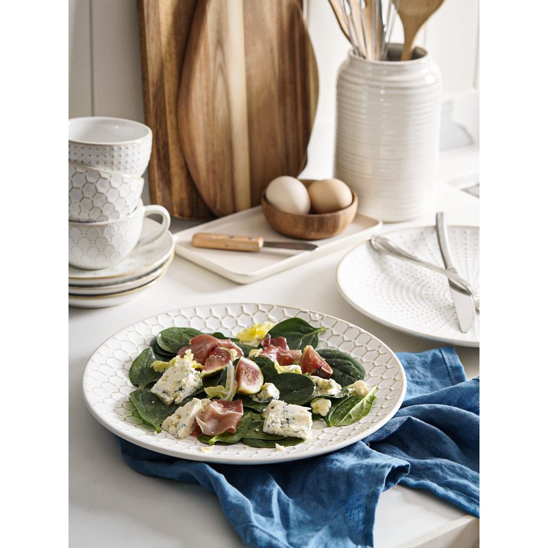 LE TAUCI Dinner Plates 10 Inch, Ceramic Dish Set for