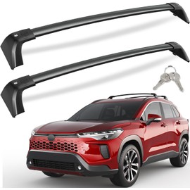 KINGGERI 260Lbs Lockable Roof Rack Cross Bars Compatible with Toyota Corolla Cross 2022 2023 2024 2025 2026 (with Flush Side Rails), Heavy Duty All Aluminum Rail Crossbar Anti-Theft Metal Matte Coated