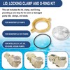 Hihitomorrow Lid, Lock Clamp and O-Ring Replacement Parts Kit Fit