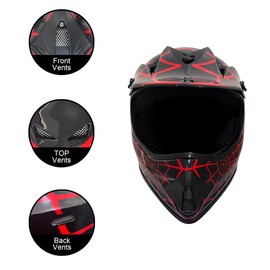 KRN Youth Kids Off-Road Helmet ATV Helmet DOT Approved- Motorcycle Motocross Dirt Bike Helmet KY-B12 (Y-L)