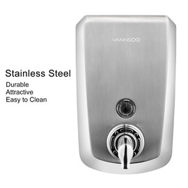VANNSOO Commercial Wall Mount Stainless Steel Foam Soap Dispenser, 40 oz (1200ml) Industrial Refillable Foaming Hand Sanitizer Dispensers for Bathroom and Kitchen Brushed