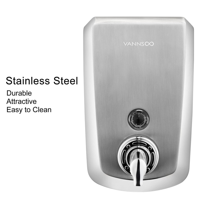VANNSOO Commercial Wall Mount Stainless Steel Foam Soap Dispenser, 40