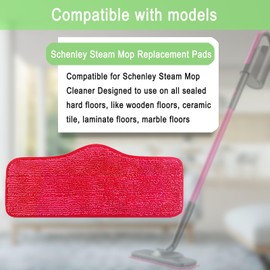 MalhSlix 8 Pack Microfiber Replacement Steam Mop Pads Compatible for Schenley Steam Mop Cleaner, Washable and Reusable Replacement Mop Pads