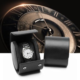 HNCY Watch Box 1 Watch, Luxury Watch Roll 1 Watch PU Leather, Vintage Men's Watch Roll, Portable Watch Box, Watch Case Storage Box, 1 Slots, Watch Box for Birthdays, Travel, Anniversaries Gift