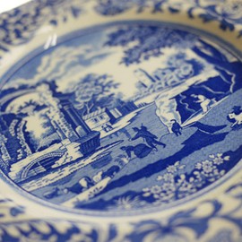 Spode 0160 Medium Plate, Blue, 5.9 inches (15 cm), Blue Italian