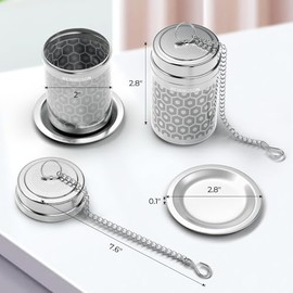 Paquete de 2 infusores de te grandes Reinmoson para té suelto y especias para cocinar, coladores de té de malla extra fina para té suelto, de acero in