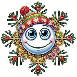 Tontut 5D DIY Diamond Art Painting Set, Christmas Smile Snow Globe Adult Set Mosaic Crafts for Home Wall Decoration, Christmas Gift for Friends