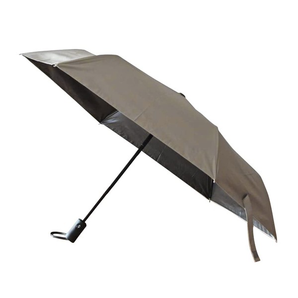 Komiya Shoten Automatic Opening and Closing Umbrella, For Both Sunny and Rainy Weather, First Class Light Blocking, Men's, Women's, Parasol, UV Protection, Wind Resistant, Wind Resistant, Over 99.99%, Solid Color, beige, (greige)