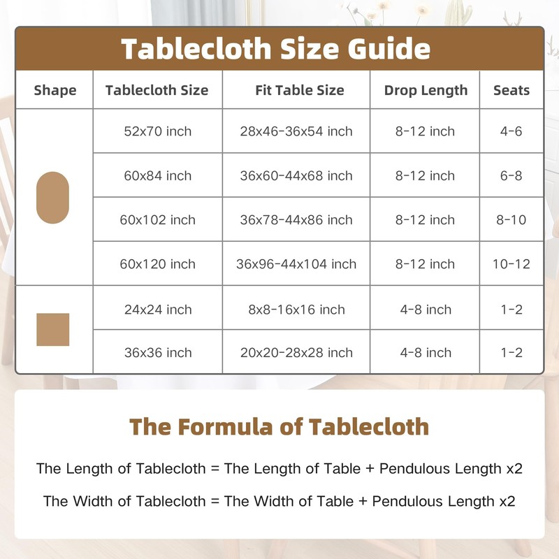 Nacuci Small Square Tablecloth 24x24 Inch Washable Polyester Side Table