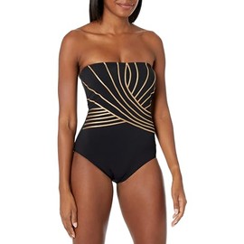 Gottex Women's Standard Embrace 2024 Bandeau, Black/Gold
