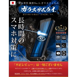 OVER's ガラスザムライ Galaxy A55 5G 用 ガラスフィルム ブルーライトカットSC-53E 用 硬度10H らくらくクリップ付き 405-blue-3d