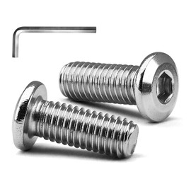 M8 x 20mm 10 PCS Flat Head Hex Socket Cap Screws Bolt, Furniture Bolts, 304 Stainless Steel 18-8, Full Thread (with Hex Spanner)