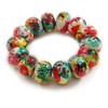 Avalaya Chunky Wooden Bead Colour Fusion Flex Bracelet (Multicoloured) -